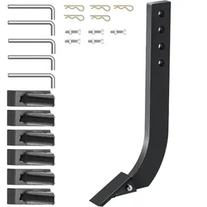 VEVOR Box Blade, 18'' Scarifier, 4 Holes Box Scraper, Ripper with Removable Teeth and Pins, Adjustable Shanks Assembly for Digging, Plowing, 4PCS