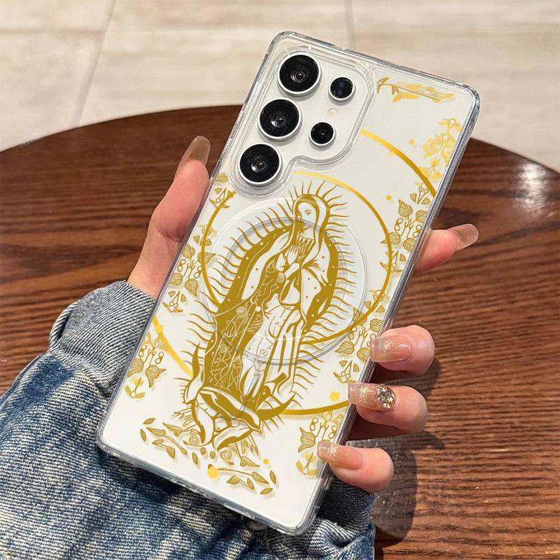 Virgin Mary pattern, scratch-resistant, shockproof, drop-proof, suitable for S26 ultra/S25 ultra/S24 plus/S23 plus, unisex fashion model