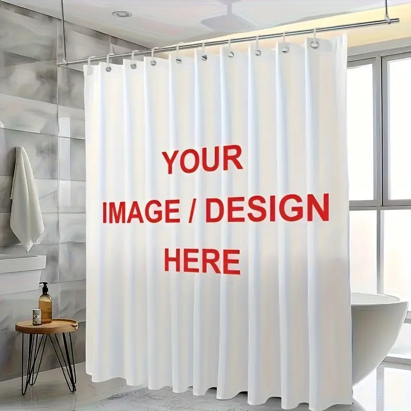 1pc Custom High-quality Shower Curtain Set • Personalized Photo Design • 12 Hooks • Digital Printing • Washable • Suitable All Seasons • Fashion Theme