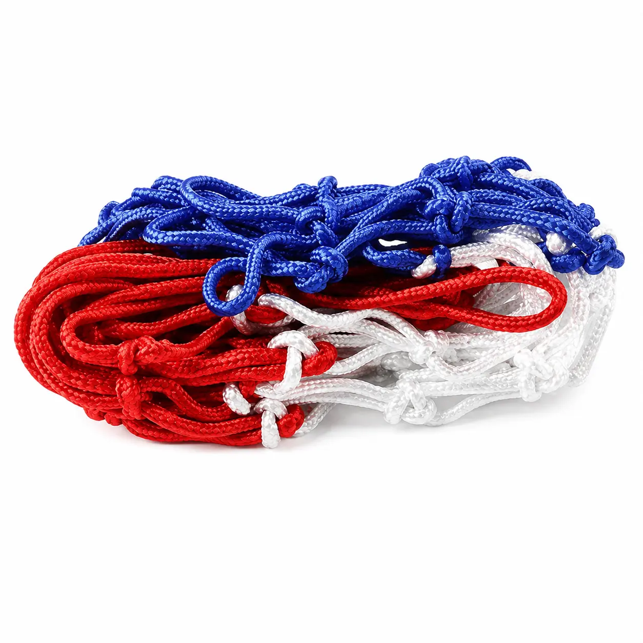 Heavy-Duty Woven Basketball Net for Indoor and Outdoor Courts – Durable Polyester Construction with Triple-Color Design, Ideal for Professional Training, Youth Leagues, and School Gym Use – Fits Standard 18-Inch Hoops