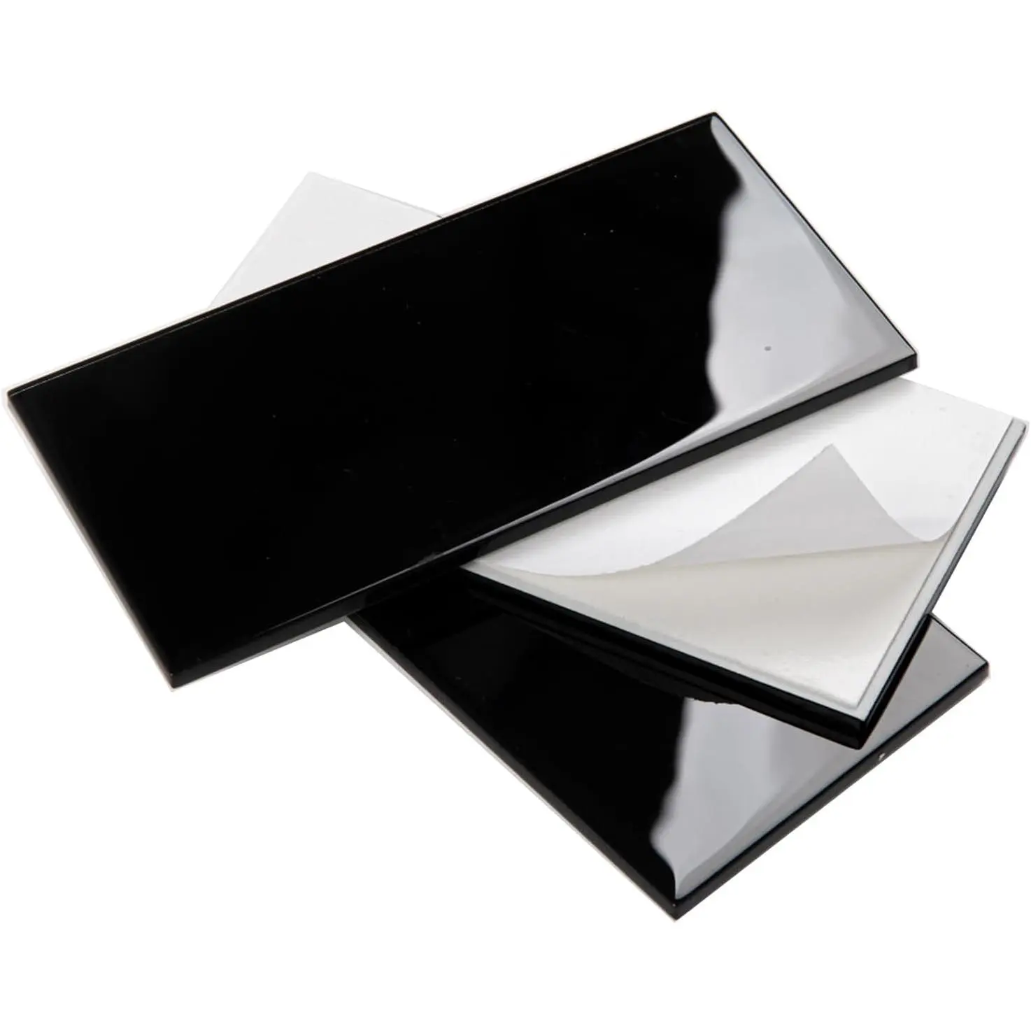 Peel and Stick Glass Subway Tiles, 3 x 6 Inch, Black Glass Tiles for Backsplash, Kitchen Backsplash Wall, Pack of 40 count, 5sq.ft