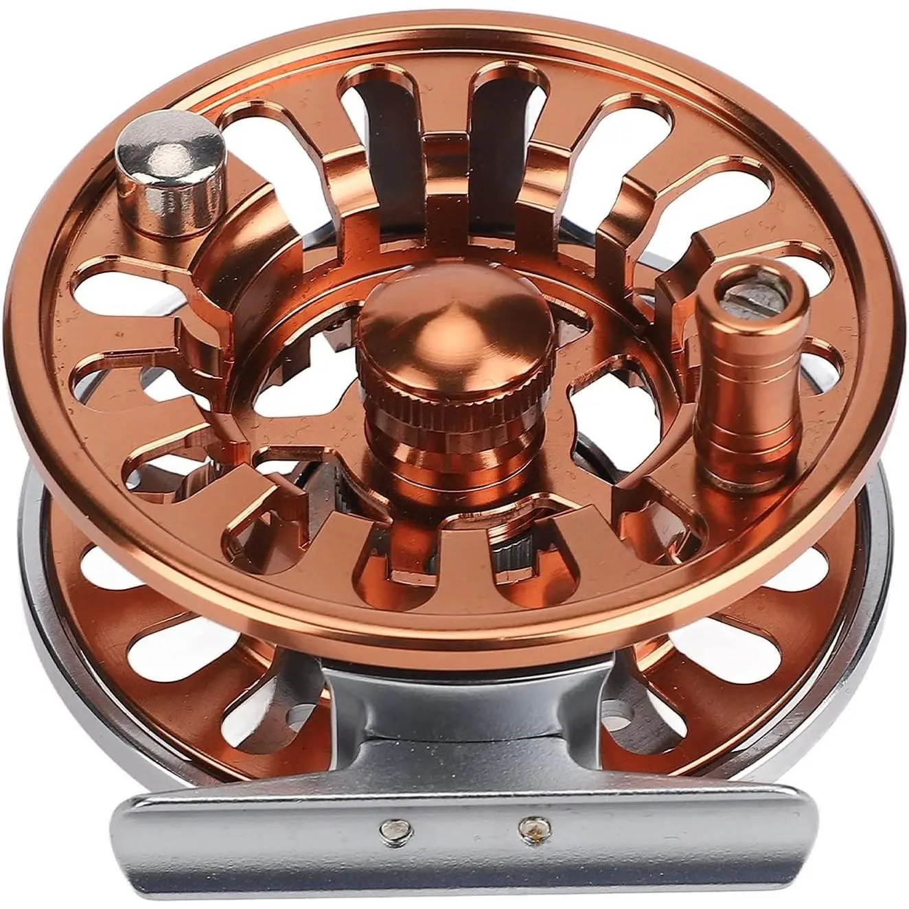 Large Arbor Fly Fishing Reel, Double Color 5/6 CNC Machined Aluminum Alloy 3 Bearing Fly Fishing Wheel for Outdoor Fishing