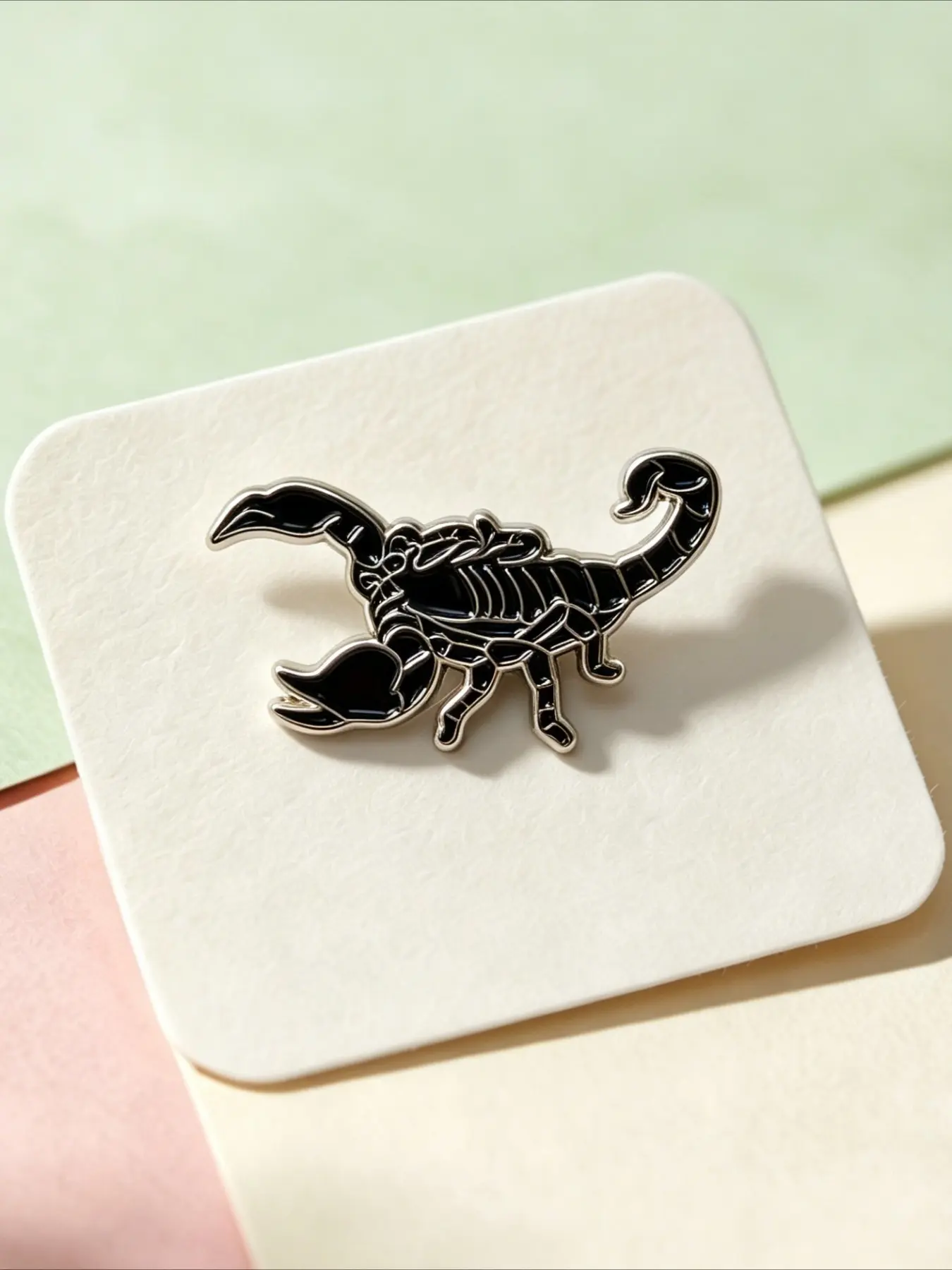 1PC Black Scorpion Enamel Pin Clip Brooches Edgy & Animal - Themed Design Perfect for Clothes, Bags, Hats, Accessory Gift