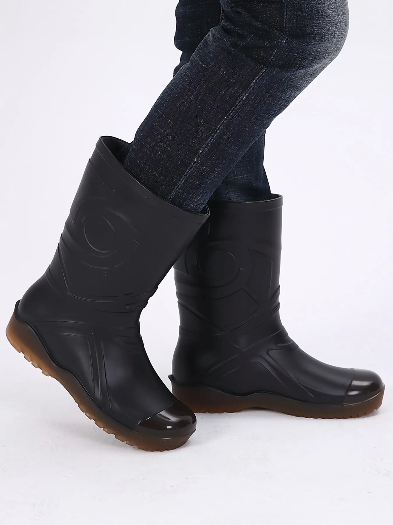 2026 New Arrival, Unisex Mid-Calf Waterproof Rain Boots, Rubber Outsole Non-Slip Water Shoes, Durable Reinforced Work Wellies, Ideal for Farm Work, Construction Site, Fishing & Daily Rainy Days, Easy Clean Sturdy Versatile Wading Boots