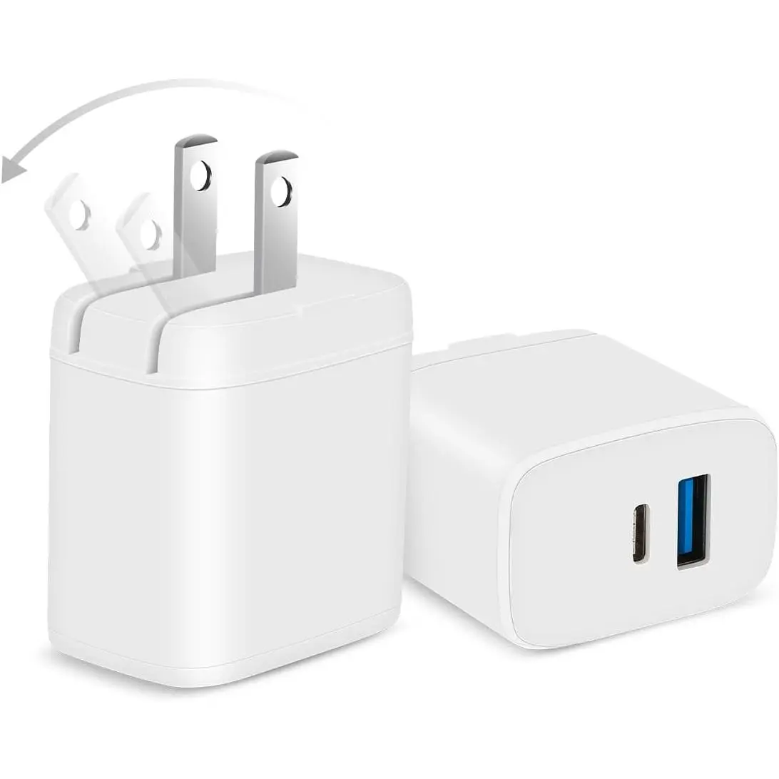 [2 Pack] Foldable 20W  Port Charger Block  for an iPad Charger,ipad pro,  17.1615, or  14
