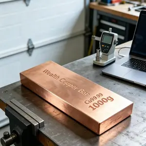 Special Offer 1000g High Purity Copper Bar Cu99.99 Pure Copper Ingot, Investment Collection Industrial Solid Copper Block, Office Decorative Copper Plate