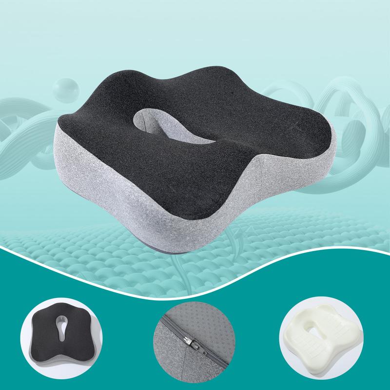 Office chair cushion and lumbar pillow, car seat cushion back pillow, memory foam chair lift back lumbar, - gray seat cushion with contour design, the best chair accessories recommended by masters, Seat Back Cushions