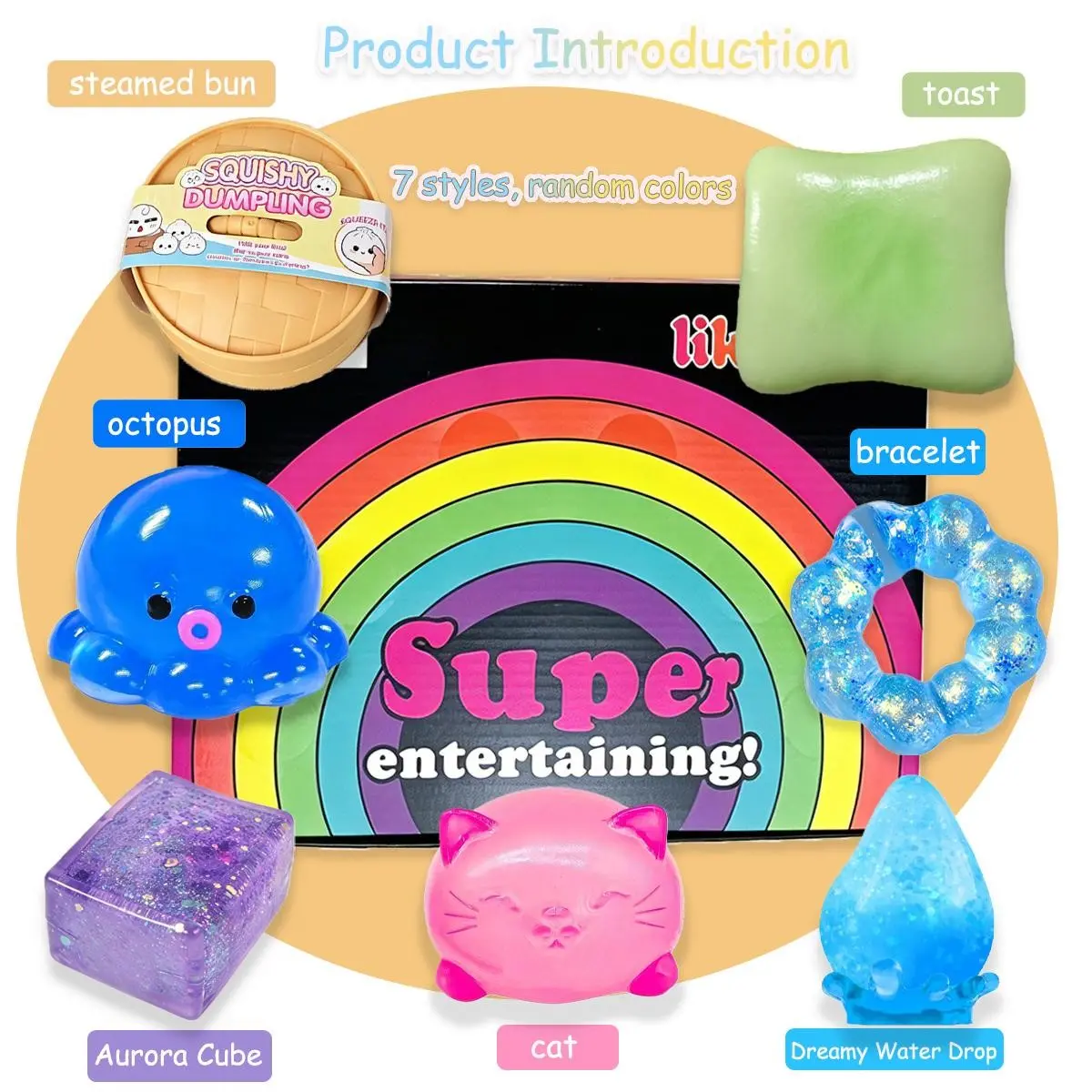 7pcs Malt Sugar Blind Box Series, Pressure Resistant, Slow Rebound, Ideal for Home, School, Parties, Perfect Gift for Family and Friends