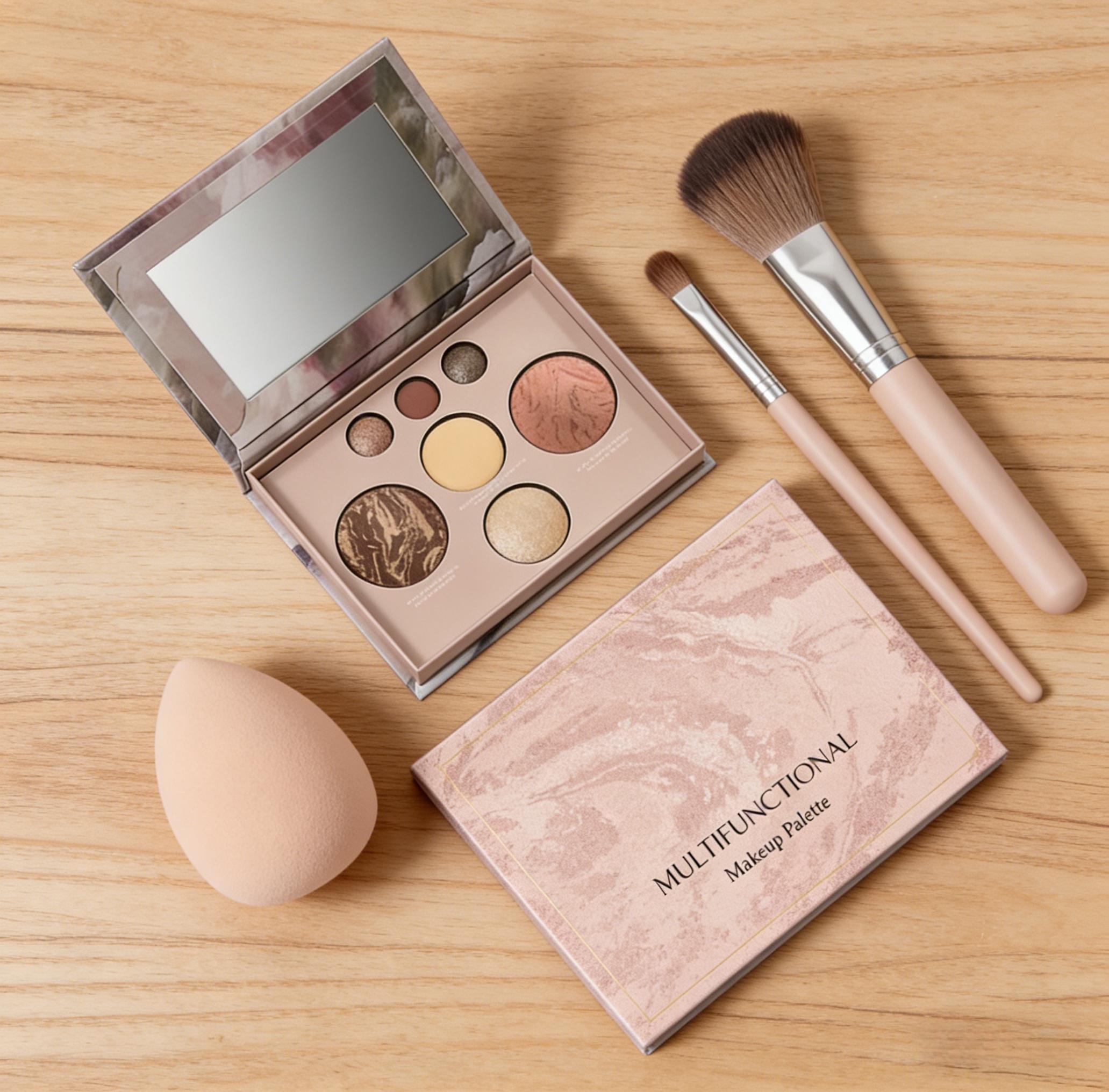 AMZ Multi-Functional Makeup Palette, Face Time Palette, Includes Eyeshadow,  Blush, Highlighter & Bronzer, Portable for Daily Use, Ideal Gift for Festivals/Christmas/Valentine’s, Suitable for Makeup Artists, Daily Makeup Users & Stage Makeup