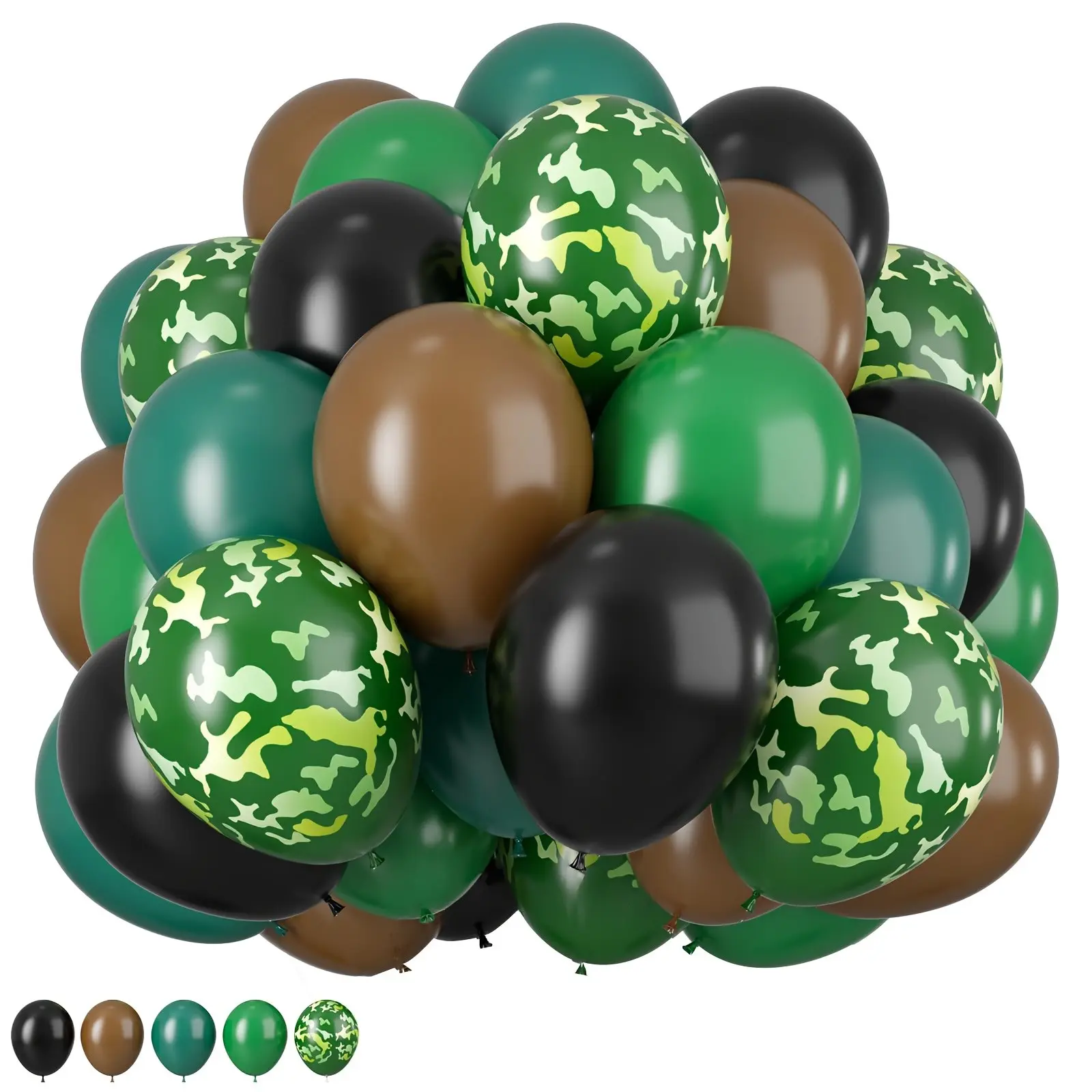 34-piece, Camo Balloon Decoration Army Green Brown Black Camo Balloon Decoration for hunting, camping, jungle themed parties, military events, Christmas - Indoor and outdoor camo Balloon Arch, balloon decoration (camo Balloon Twister bar not included)