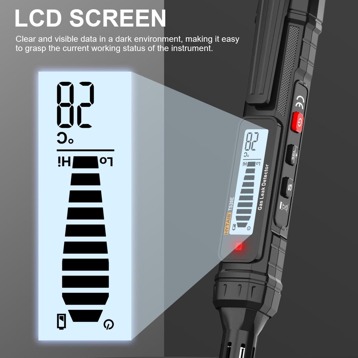 HYTAIS Portable Gas Leak Detector Safety, Battery Required Handheld Natural Gas Sniffer High Sensitivity with LCD Display, Combustible Gas Detector