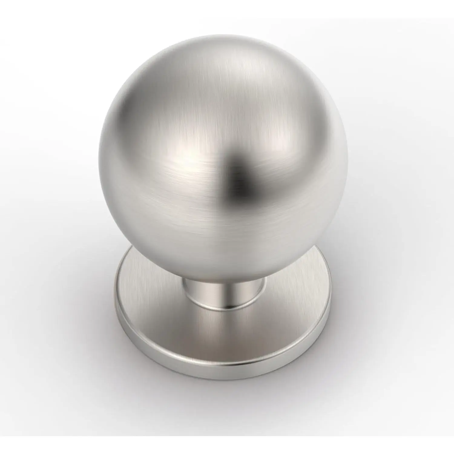 10-Pack Brushed Satin Nickel Finish Round Cabinet Knobs, 1-Inch Diameter Single-Hole Pulls for Bathroom Cabinets ZH0053, Cabinet Pulls
