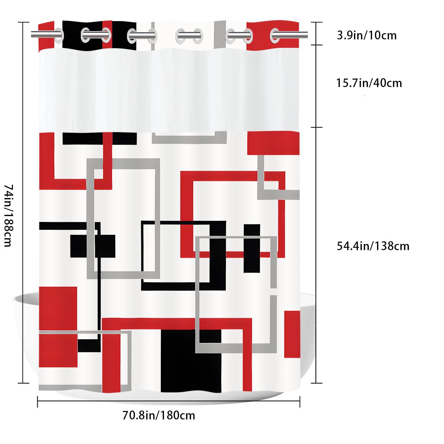 Geometric Pattern Shower Curtain, 1 Count Modern Simple Bathroom Curtain, Waterproof Shower Curtain for Home Bathroom Hotel Dormitory Decor, Bathroom Decoration Accessories