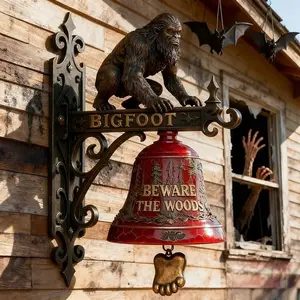 Big Foot Doorbell Decoration, Battery-Free Horror Design, Durable Resin Material, Perfect for Halloween Decor, Ideal for Doors and Porches