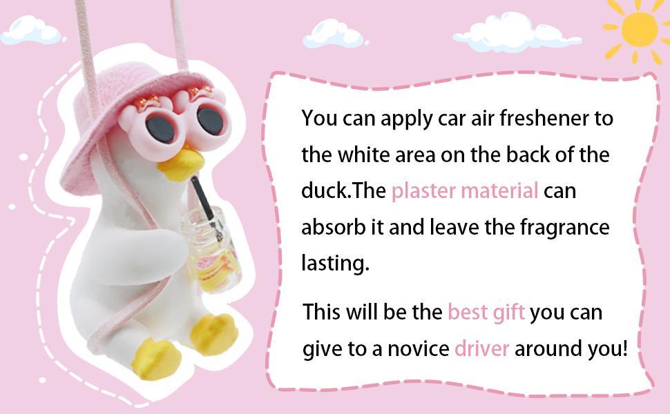 Cool Swinging Duck Car Hanging Ornament, Pendant Interior Rearview Mirror Decoration and Car Rear View Mirrior Hanging Accessories