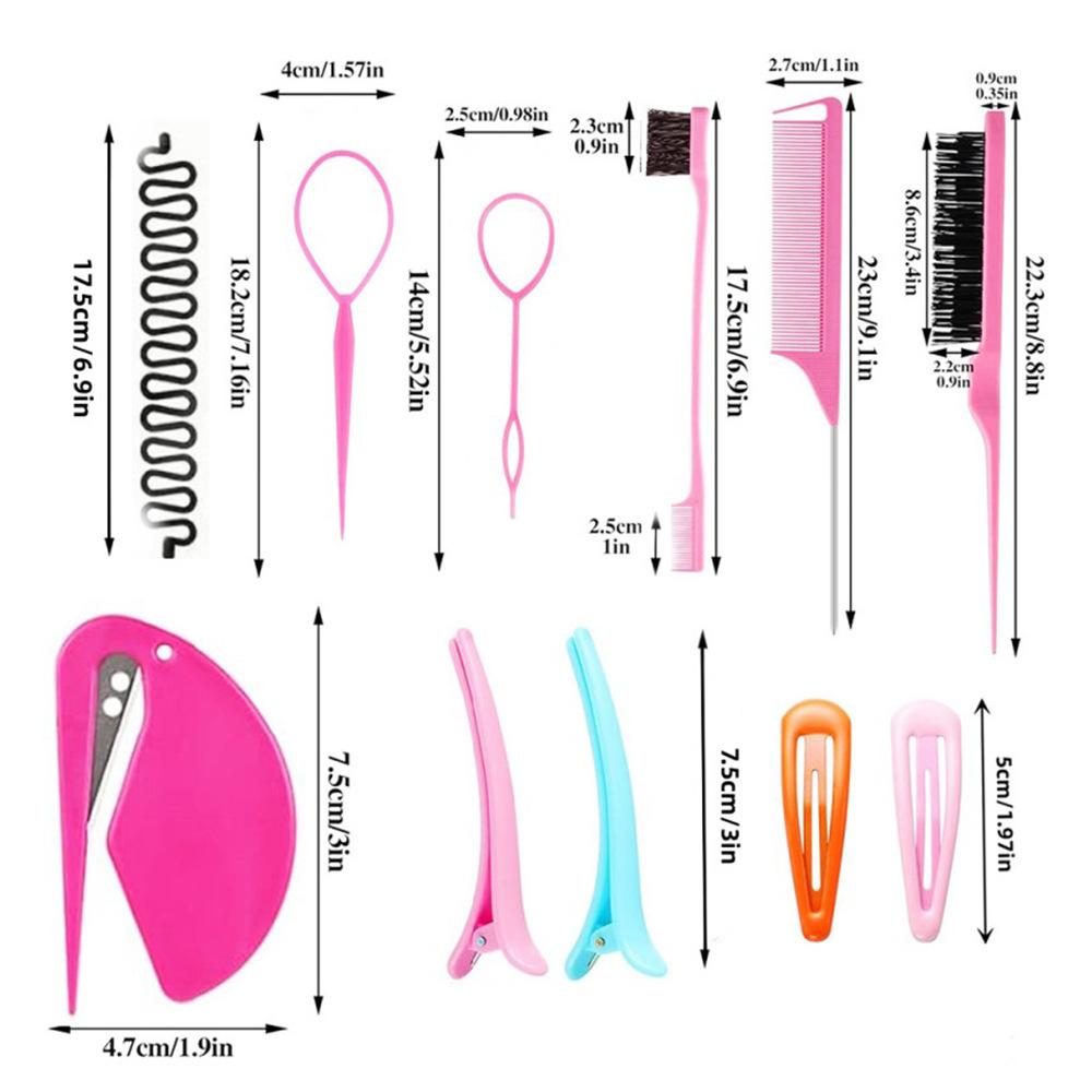 Girls' Hair Braiding Kit, Includes Weaving Tools Comb Clips, Durable Easy-To-Use Accessories, Perfect for Girls Hairstyles, Hair Styling Tools