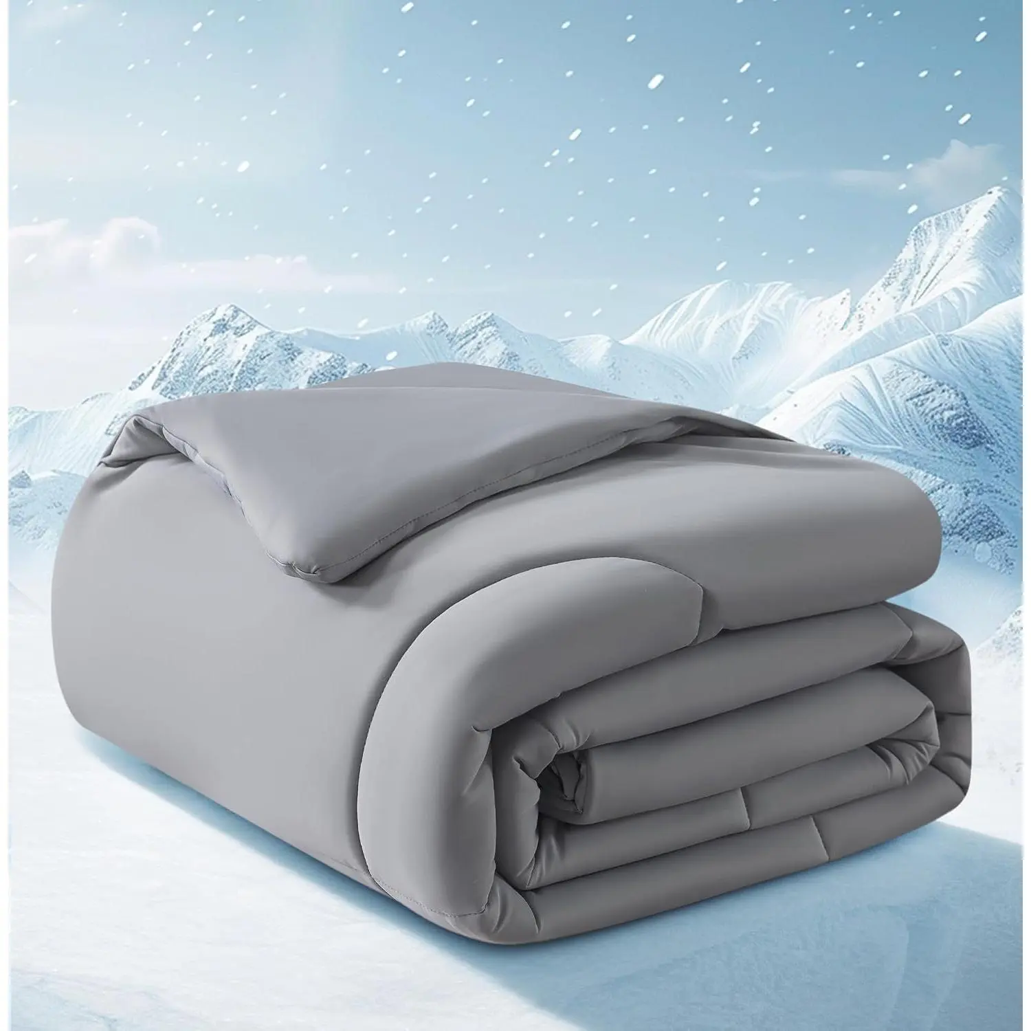 Cooling Comforter / XL Size, Summer Blanket for Hot Sleepers, Lightweight Comforter for Night Sweats, Double-Sided Breathable Cooling Beddings (Dark Grey, 68"*80")