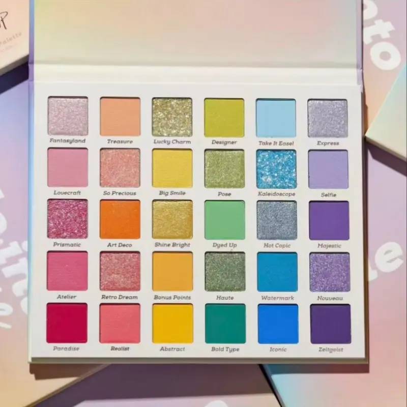 Highly Pigmented Waterproof Eyeshadow Palette, 30 Vibrant Colors, Matte & Glitter, Long-Lasting, Perfect for Any Style, Affordable Eye Makeup