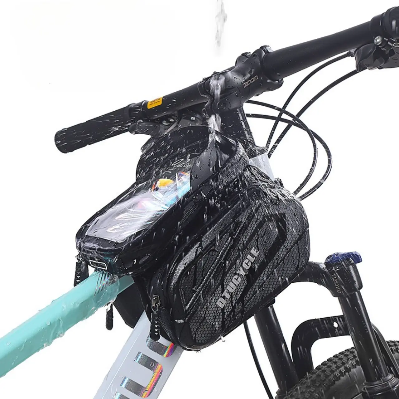 New Mountain Bike Bag Front Rack, Hard Shell Waterproof Hanging Bag, Large Capacity Saddle Bag, Phone Storage Cycling Bag
