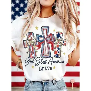 God Bless America Women T-shirt 250 Years America Anniversary USA 250th Birthday Gift Shirt Memorial Independence Day 4th of July Men Women Cotton Tee Shirt,100% cotton,Unisex Crew neck T-shirt for Men And Women,Great Gift for Friends &family Casual Fashi