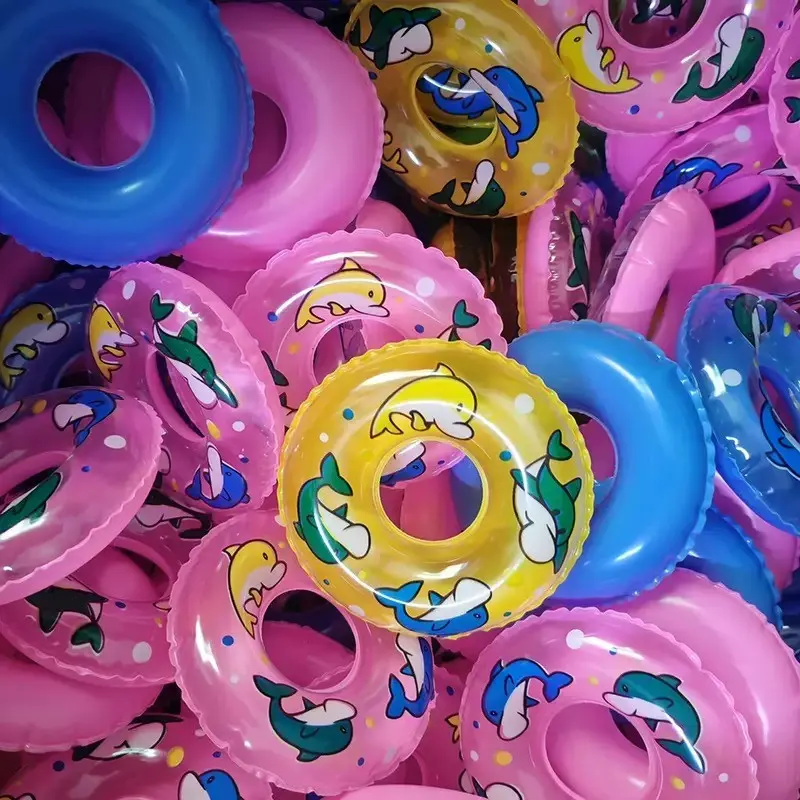 Dolphin‑Shaped Mini Inflatable Swim Ring, Water Float, Multi‑Purpose Pet Float Toy, Random Color. Easy Inflate & Deflate, Battery‑Free. Great For Pet Bathing, Turtle Play, Cute Ornament Decoration For Aquarium Fish Tank.
