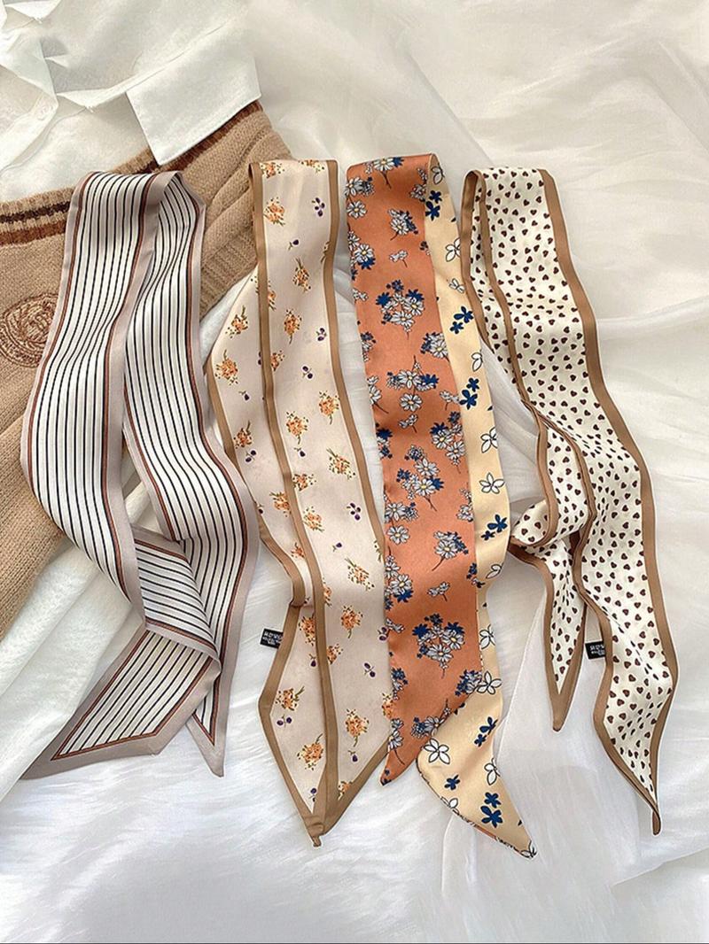 Women's Elegant Ditsy Floral & Heart & Striped Pattern Hair Band, Casual Versatile Hair Accessories for Daily Wear, Minimalist Headwear Suitable for Thick Hair, Floral Hairbands