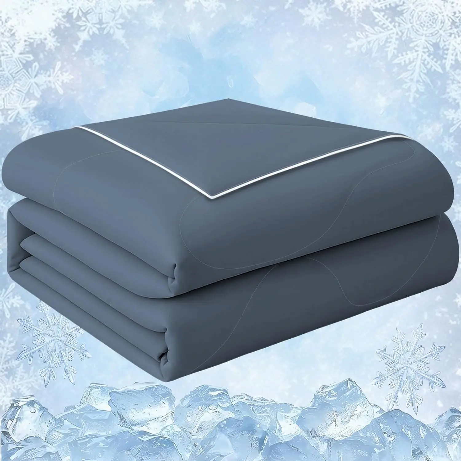 Cooling Comforter Queen Size, Double Sided Cooling Blankets for Hot Sleepers, Soft Breathable Lightweight Summer Cooling Comforter for Night Sweats Absorbs Body HEA