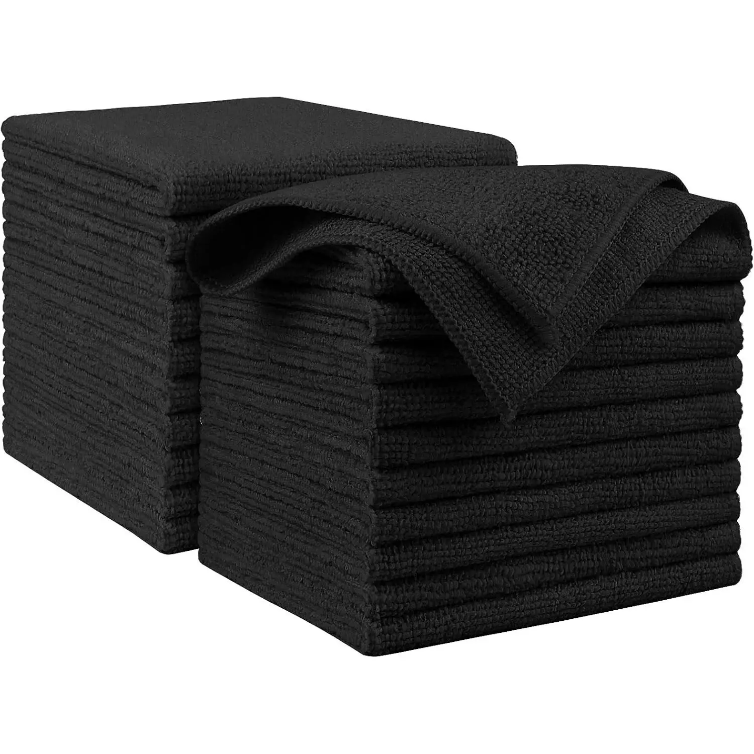 BoDoux Microfiber Cleaning Cloth Black 20PK, Microfiber Towels 11.5"*11.5"| Premium Car Cloths, Dusting Cloth Lint Free Cleaning Rags for House, Kitchen, Window, Workshops, Cleaning Supplies