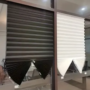 Total Blackout Pleated Curtain Self Adhesive No Drill Roller Blinds Sun Shade Portable Window Blinds Ready Stock