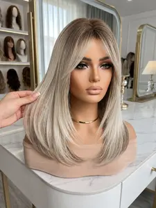 16 Inch Light Layered Straight Wig, Natural Daily Wear, Lightweight Design Suitable for Women, Stylish Hairstyle for Everyday Use, Layered Cut Wig, Straight Synthetic Wigs