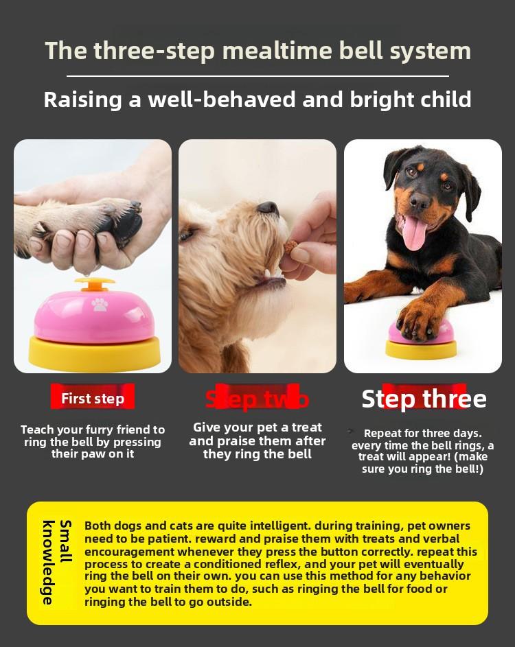 Ring bell pet supplies trainer, metal sounding bell for cats and dogs, call bell for ordering food, dog paw print, intelligent pet dog bell