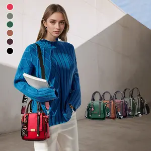 Stylish Top Handle Crossbody Bag for Women PU Leather Satchel with Wide Strap for Travel and Daily