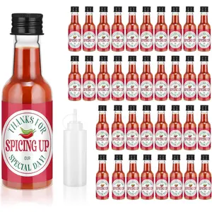 Willinglong 36 Pack Mexican Wedding Favors Cinco De Mayo Hot Sauce Bottle for Guests Mini Hot Sauce Bottles Thanks for Spicing up 1.7oz Fiesta Bridal Shower Favor Gifts for Wedding Taco Party Supplies
