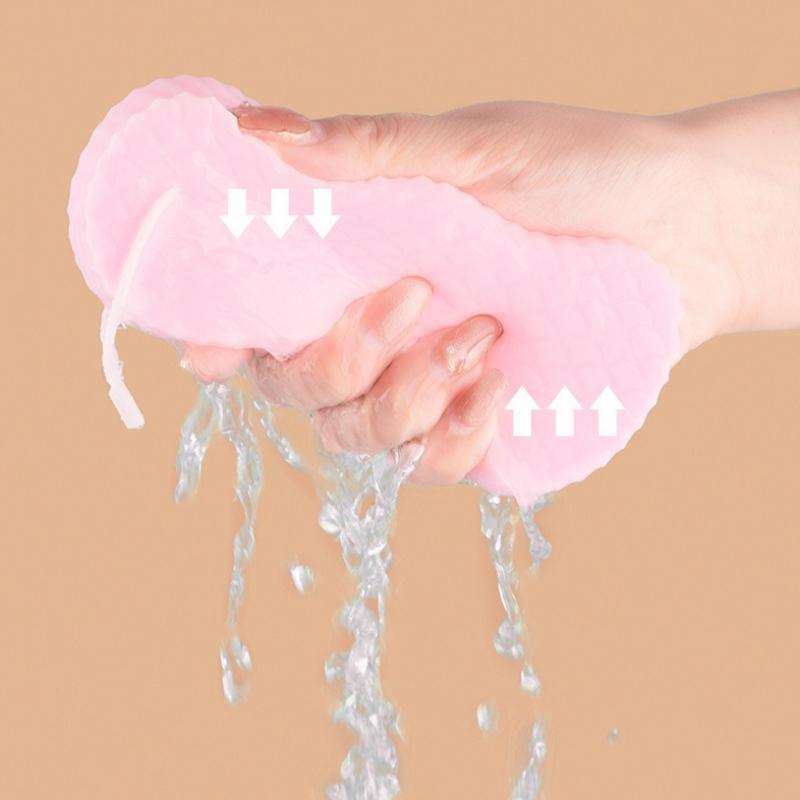 4PCS Super soft exfoliating shower sponge, reusable body exfoliating agent, gentle natural fiber shower sponge suitable for adults and children, providing a soothing exfoliating experience and a spa like enjoyment, Exfoliating Shower Scrubber