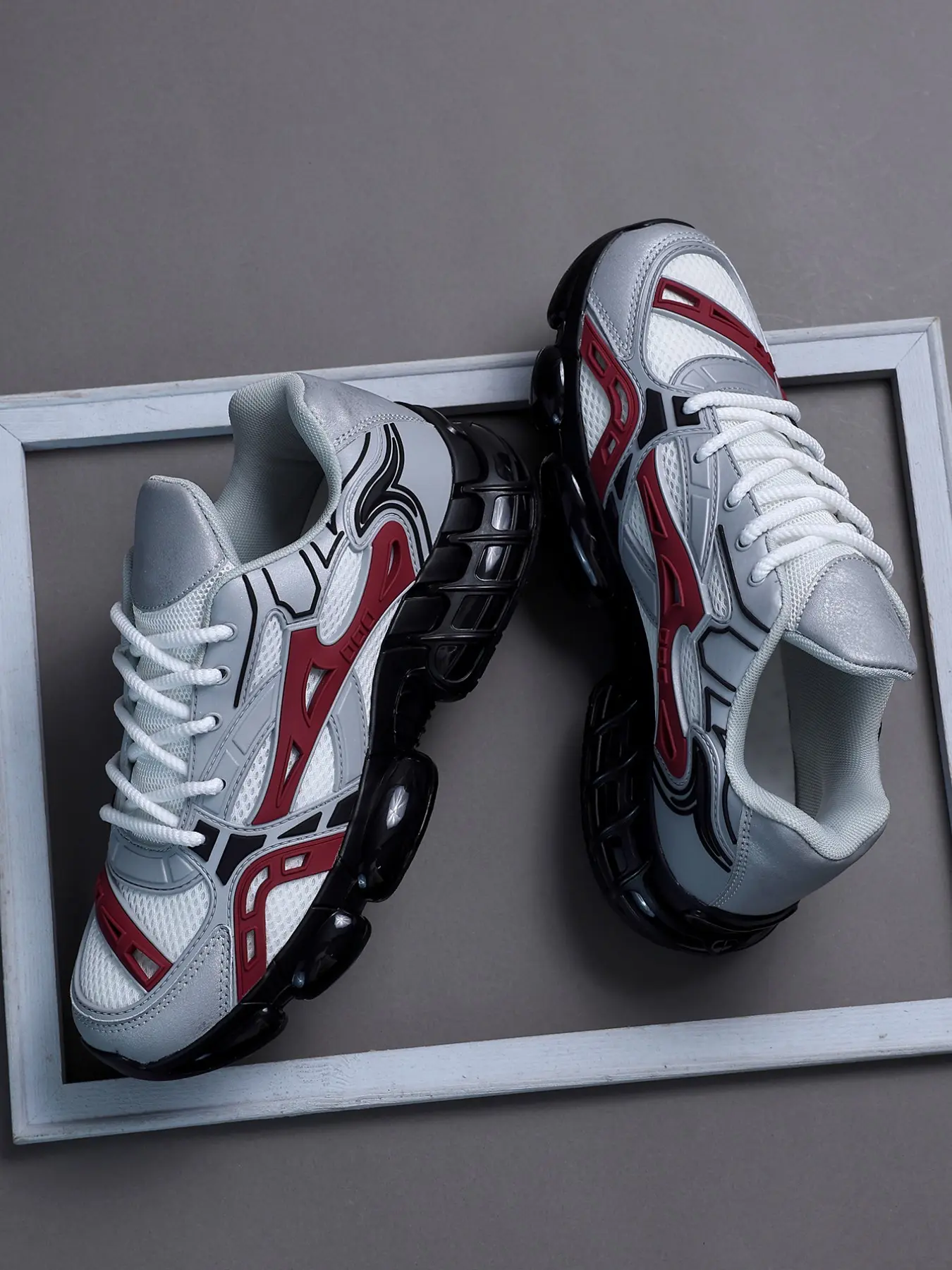 Spring New High-Quality Men's Casual Lace Up Trainers, Comfortable Sporty Outdoor Shoes, Medium Width, PU Leather Upper, PVC Sole, All Seasons