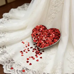2000 Heart Shiny Foil Confetti, Metal Texture, Perfect for Valentine's Day, Wedding, Birthday, Balloon Filling, Table Decor