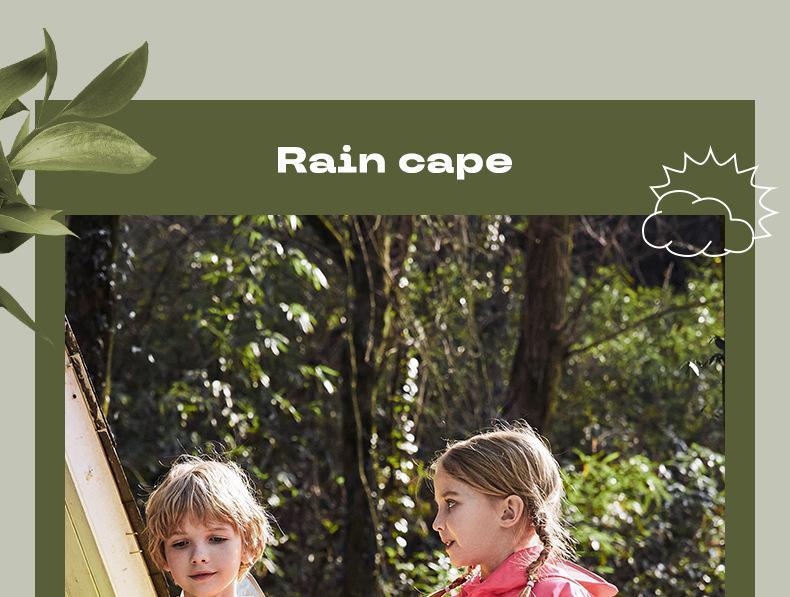 Cute Thicken Kids Cartoon Raincoat Ponchos Toddler Rain Jacket Children Rainwear with Large Brim Windproof Students Rain Suit