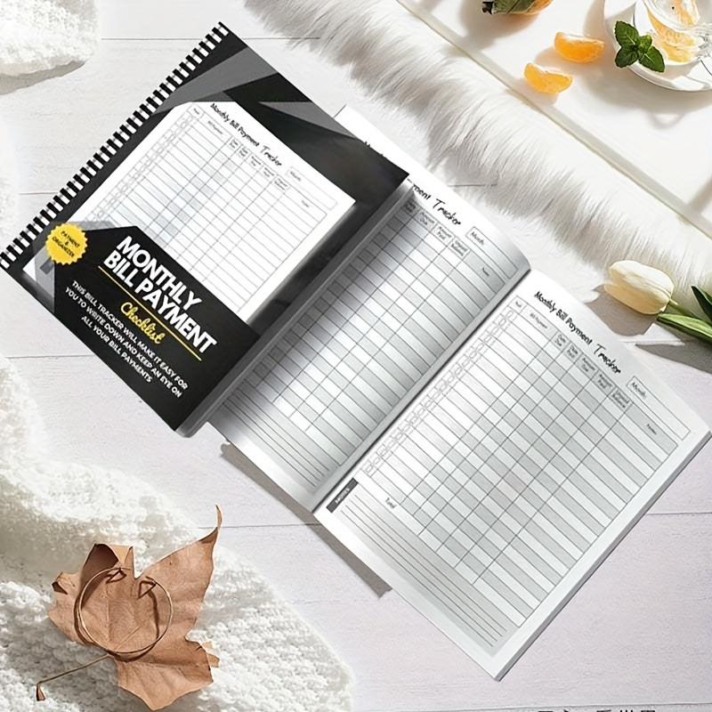 Monthly Bill Payment Tracker, 1 Count Spiral Bound Monthly Bill Payment Checklist, Bill Organizer, Finance Checklist Organizer, Accounting Supplies for Home Office