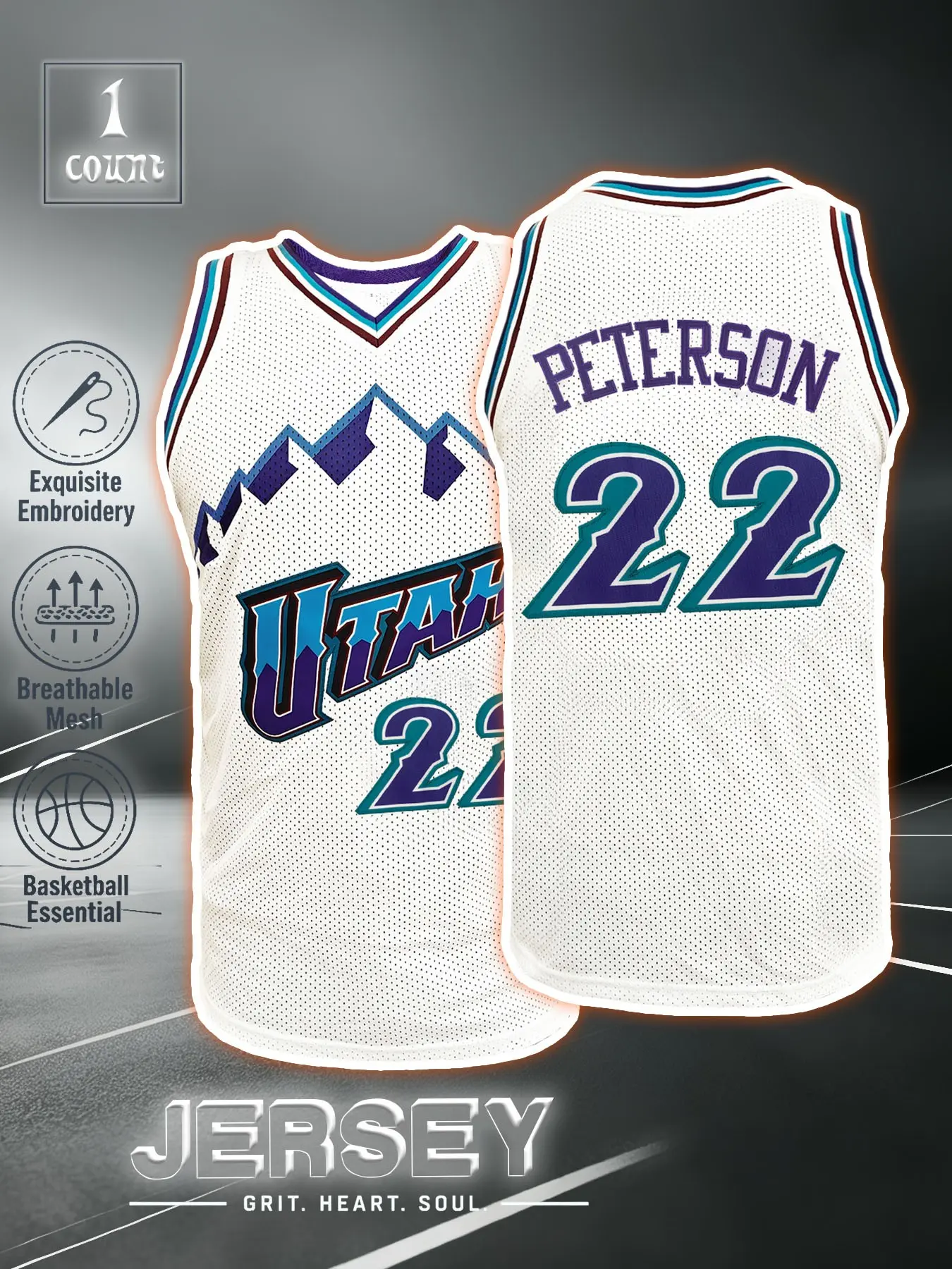 Men's Snow Mountain # 22 Embroidered Basketball Shirt Breathable Mesh Sleeveless Sportswear Men's and Women's Fan Tank Top