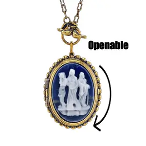 Witch Locket Pendant Necklaces Movie Peripheral Neck Chain Jewelry for Super-Hero Fans Cosplay Party Gifts