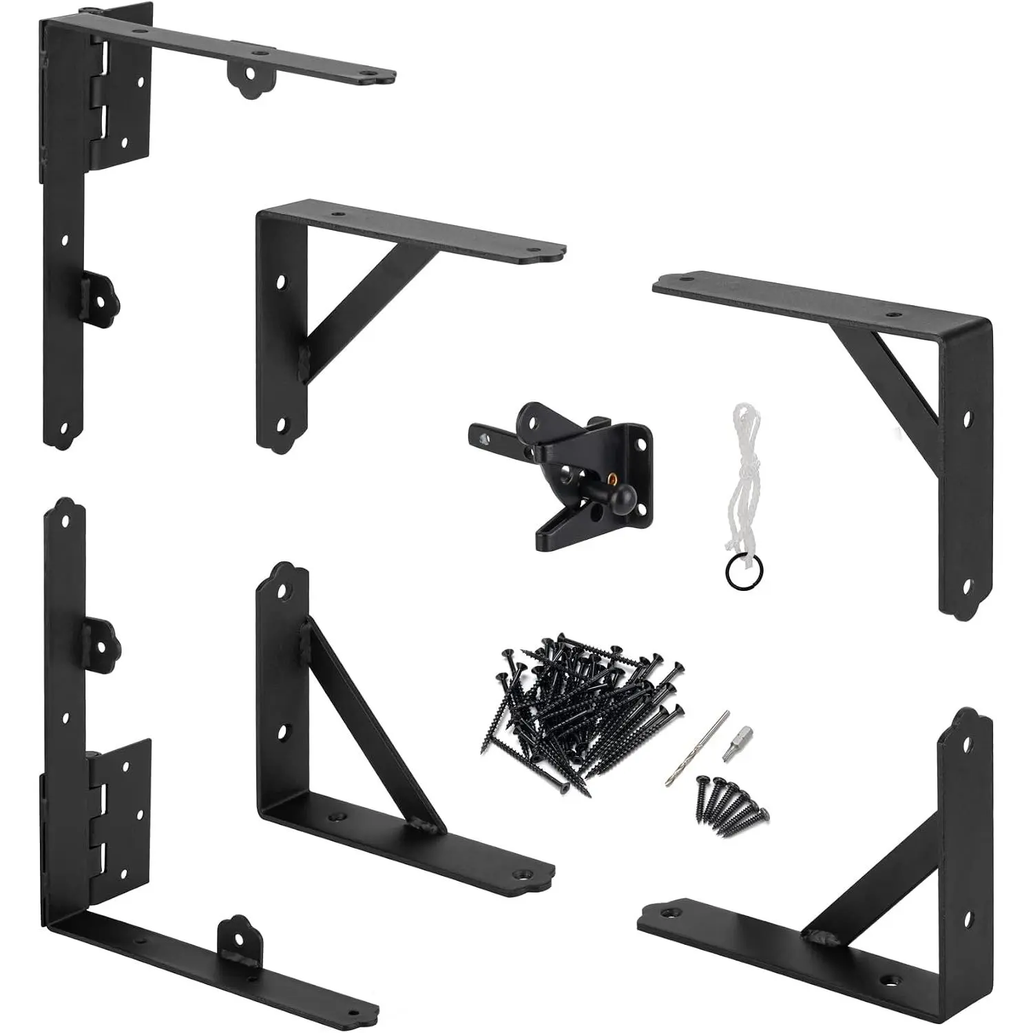 Anti Sag Gate Frame Kit Gate Corner Brace Bracket Heavy Duty Adjustable Gate Hardware with Gate Latch for Wooden Fences,Driveway Gates,Shed Doors,Corral Gates, Windows