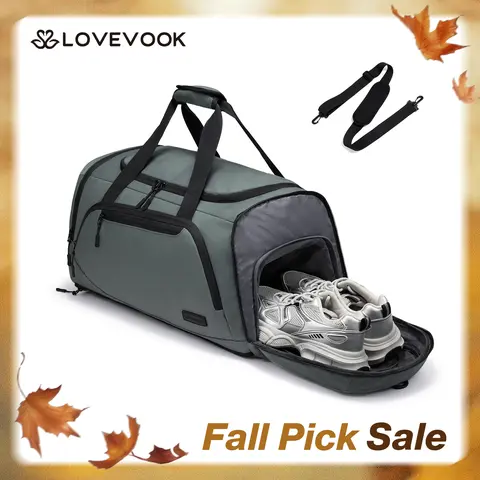 LOVEVOOK Gym Bag for Men & Women with Shoe & Wet Compartment - Duffle Bag for Travel, Sports, Fitness & Workout ，45L Duffle Bag Foldable Lightweight Travel Duffel Bags Large Packable Travel Bag Water Repellent & Tear Resistant  back to shcool