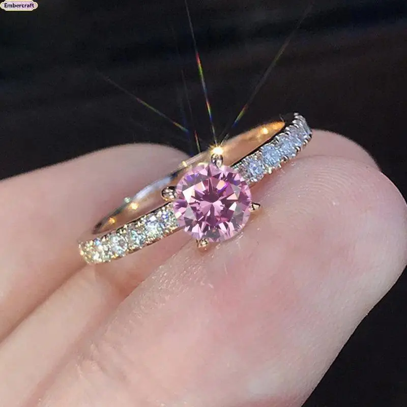 Women’s Minimalist Cubic Zirconia Solitaire Engagement Ring - Platinum-Plated Copper Base Band, Round Center Solitaire Cut Sparkling Simulated Diamond Ring, Sizes 5-12 for Brides (Wedding Ceremony & Daily Wear)