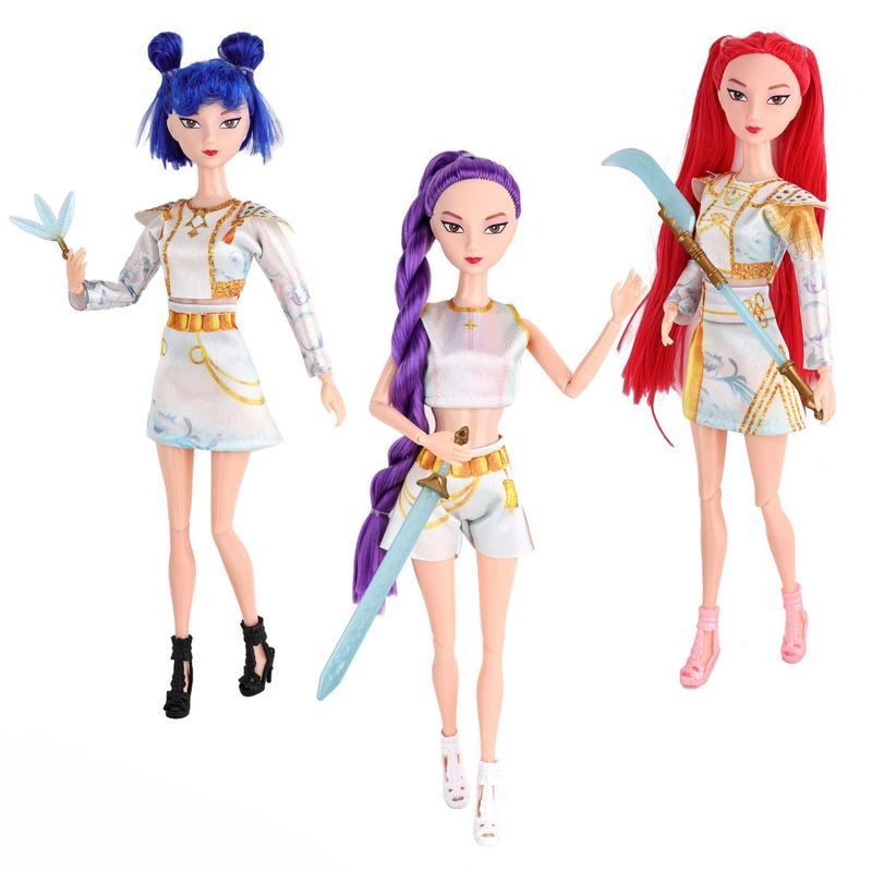 Gift For Valentines K-pop Demon Hunters Anime action figure doll 11.5 inches–12 Joint Movable Anime-Rumi, Mira and Zoey, Anime-Inspired Collectible Dolls, Mystery Box Merch Gift for Fans & Kids-desk display-Kpop Idol Merch Collectibles Playable theme song