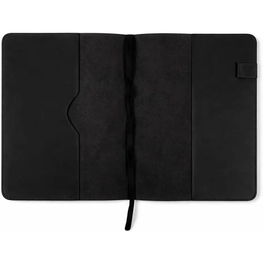 Leather Journal Cover A5 –  Refillable Notebook Cover Sleeve with Pen Holder for Writing, Travel & Business Use 5.75 x 8.25 (Black)
