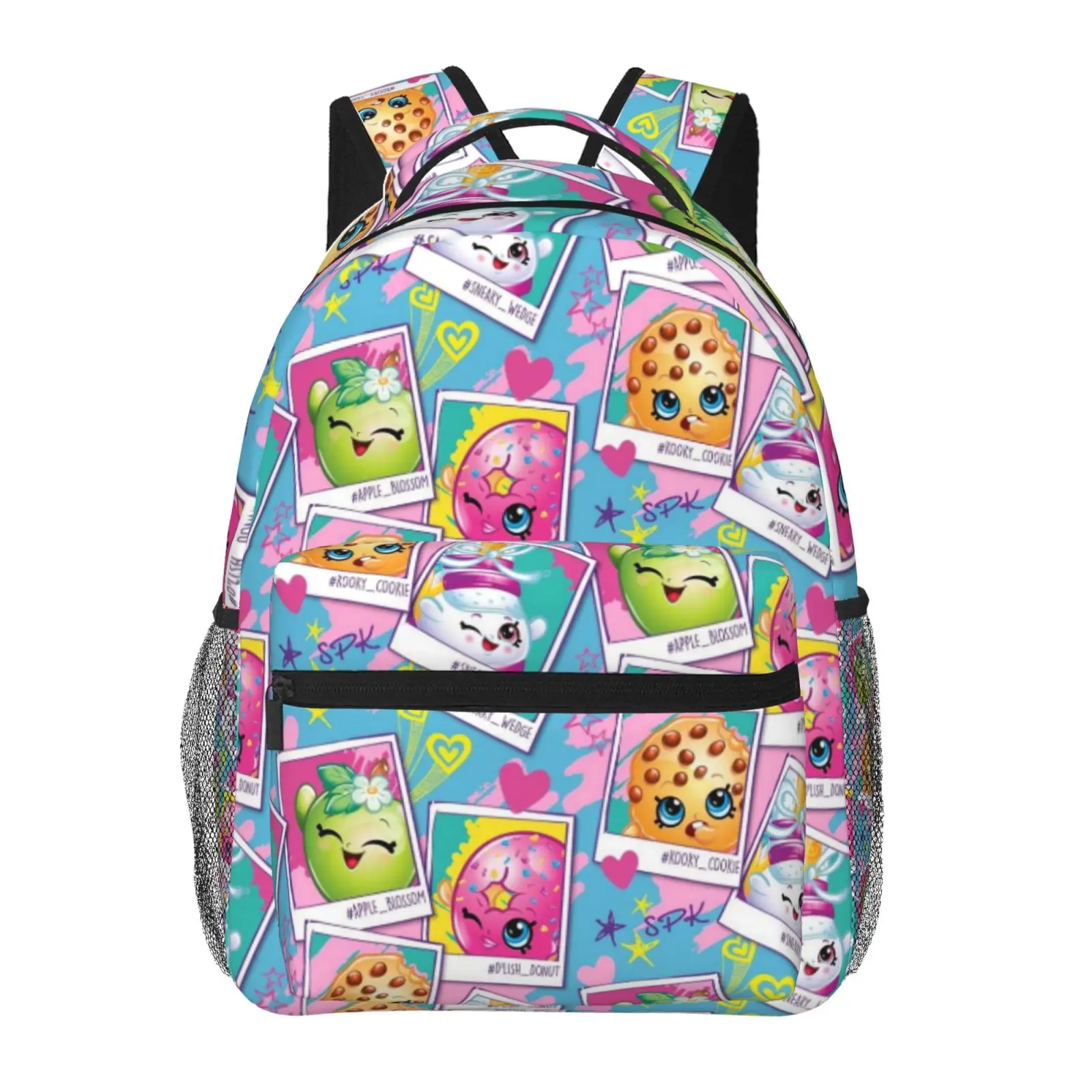 Cute Cartoon Anime Shopkins 2 Printed Kids backpack, Comfort Adjustable Straps Daypack Lightweight Book Backpack for Boys Girls School & Outdoor Travel