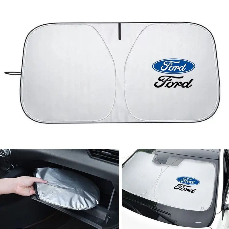 Car Sunshade Windshield Sun Shade Visor Cover UV Protection Shield Foldable For Ford FOCUS Fiesta Ranger Mondeo Escape Ecosport Fusion Explorer Kuga Auto Accessories