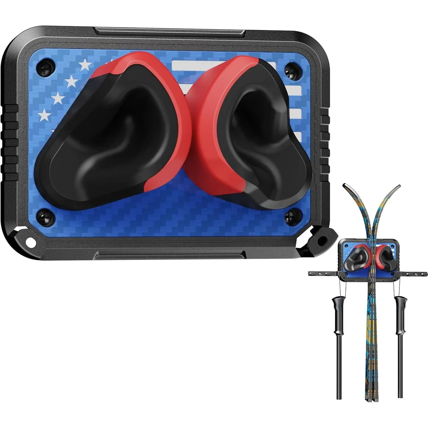 Wall Mount Ski Rack Vertical Ski Hangers Fits Ski Snowboard Skateboard Any Board Up to 25lbs Space-Saving Storage Organizer for Home Garage Winter Gear 1pack