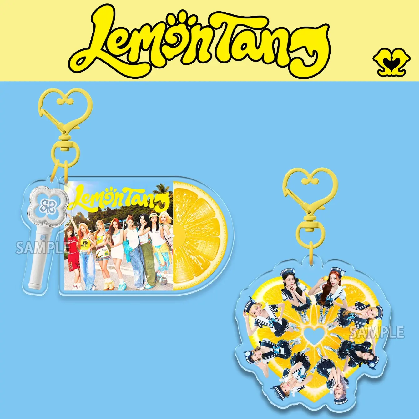 Hearts2hearts Keychain, Lemon Tang Keychain, H2h Keychain, Acrylic Heart Keyring, Bag Charm, Water Bottle Clip, Party Gift, Birthday Present
