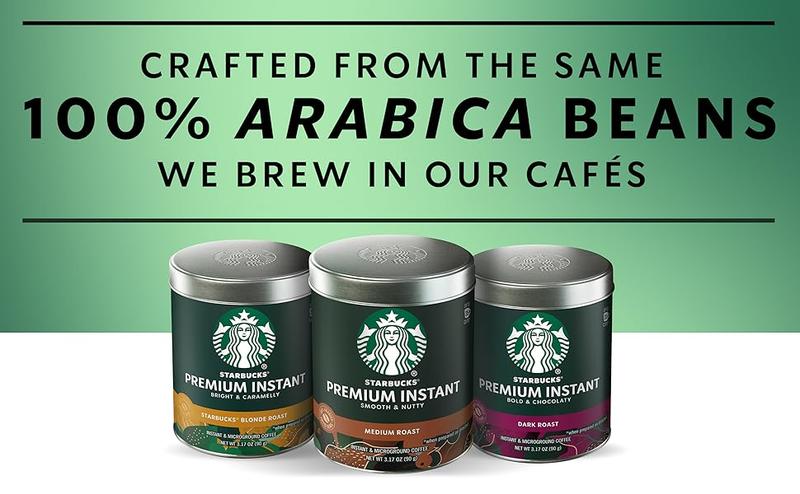 Starbucks Premium Instant Coffee, Medium Roast, 100% Arabica Beans, 3 (3.17 Oz Each)
